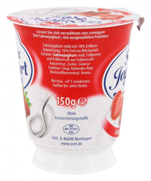 Zott Sahnejoghurt Erdbeer mild