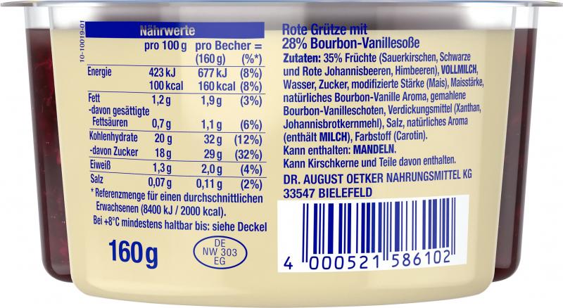 Dr. Oetker Löffelglück Rote Grütze mit Bourbon-Vanillesoße