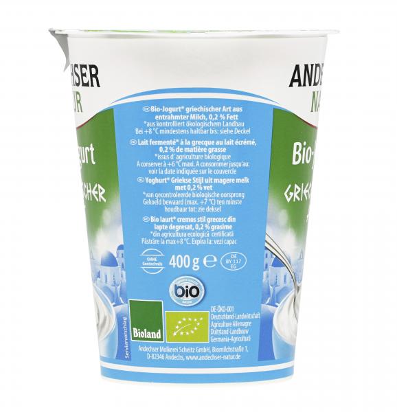 Andechser Natur Bio Joghurt griechischer Art 0,2%