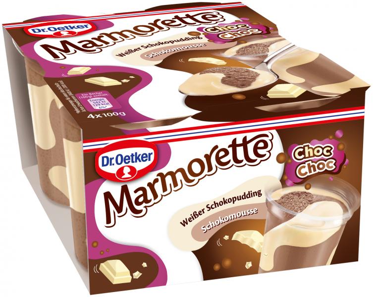 Dr. Oetker Marmorette Choc Choc Weißer Schokopudding Schokomousse