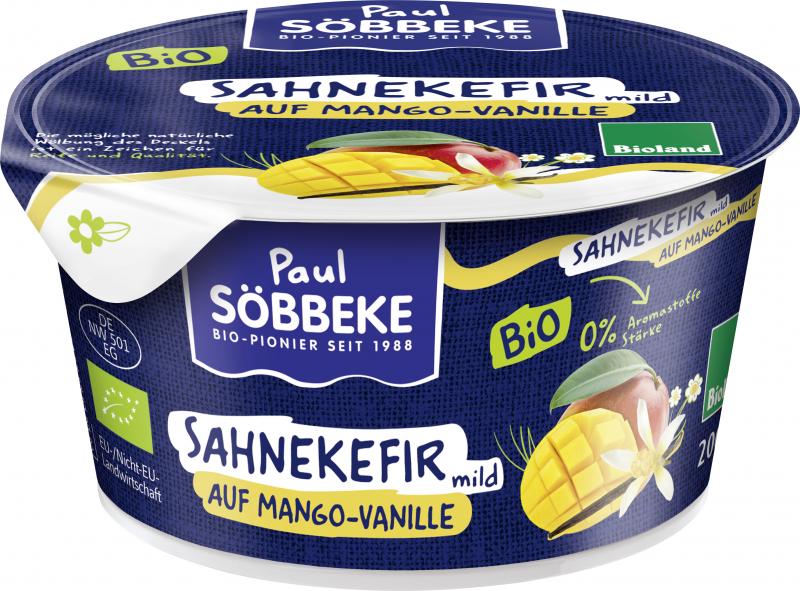 Söbbeke Bio Sahnekefir mild auf Mango-Vanille