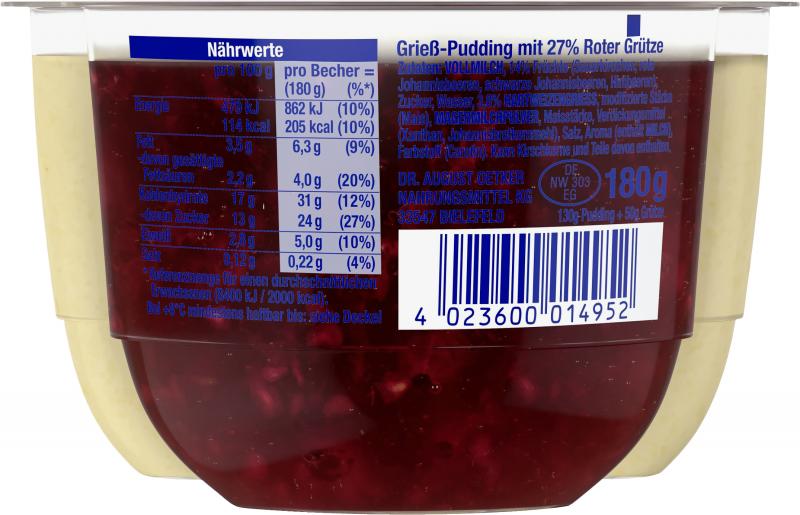 Dr. Oetker Löffelglück Grießpudding & Roter Grütze