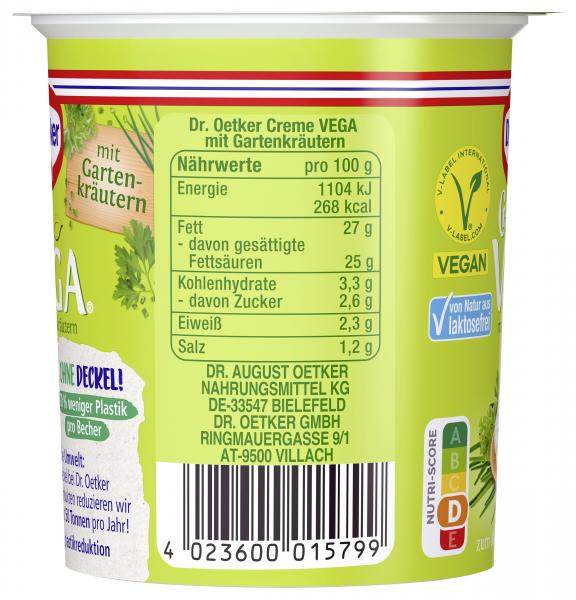 Dr. Oetker Creme Vega mit Gartenkräuter