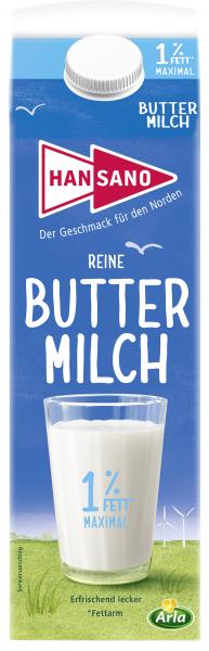 Hansano Reine Buttermilch 1% Fett