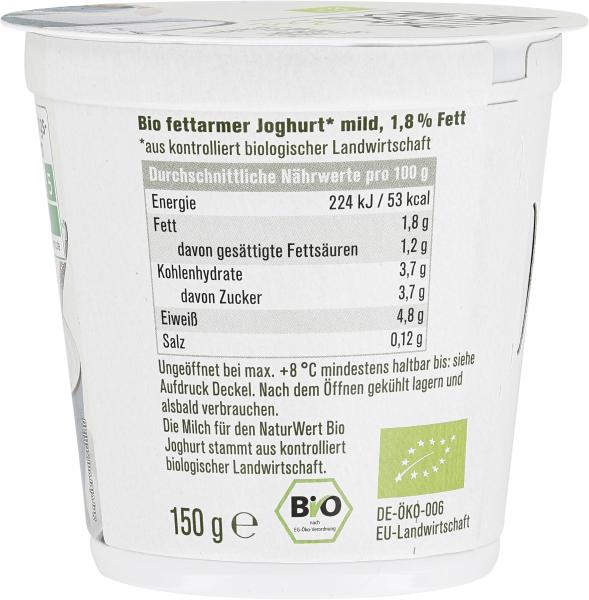 NaturWert Bio Natur-Joghurt 1,8% Fett
