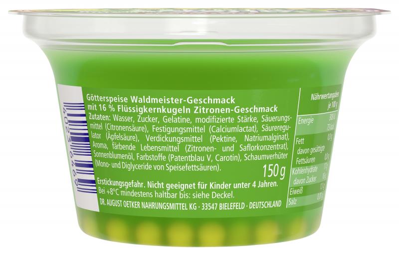 Dr. Oetker Götterspeise Waldmeister mit Bubbles Zitrone