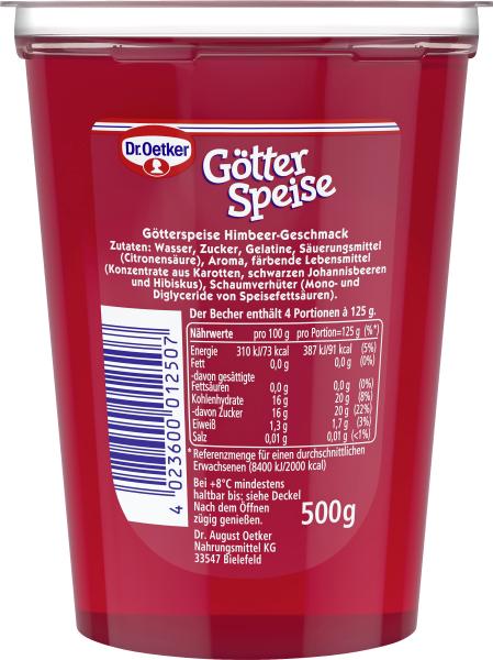 Oetker Götterspeise XXL Himbeer Geschmack