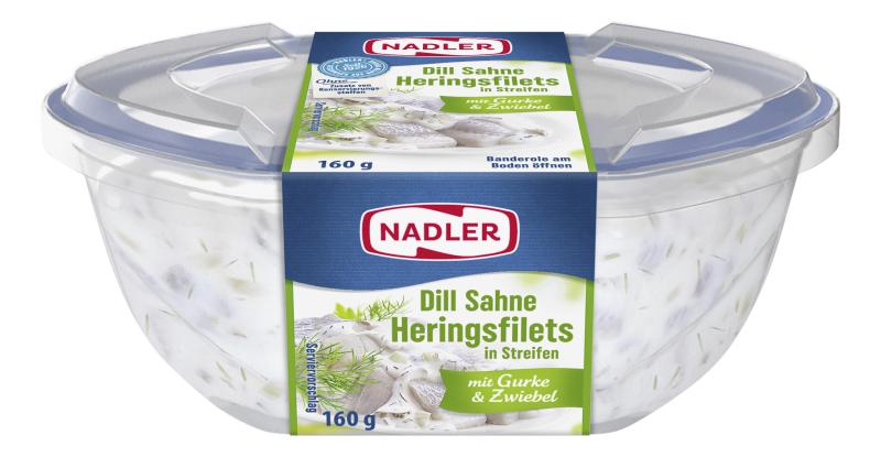 Nadler Dill Sahne Heringsfilets in Streifen mit Gurke & Zwiebel