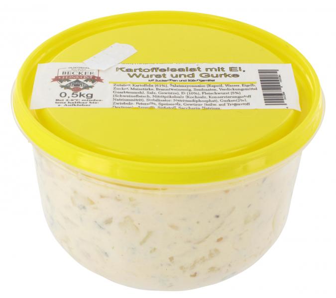 Becker-Feinkost Kartoffelsalat mit Ei, Wurst und Gurke