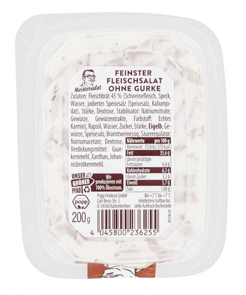 Popp Meistersalat Feinster Fleischsalat ohne Gurke
