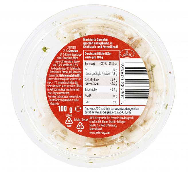 Jeden Tag Garnelen mariniert Knoblauch & Petersilie