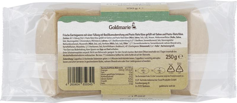 Goldmarie Frische Cappellacci mit Pesto und Burrata