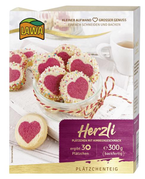 Lawa Plätzchenteig für Herzli-Plätzchen mit Himbeergeschmack