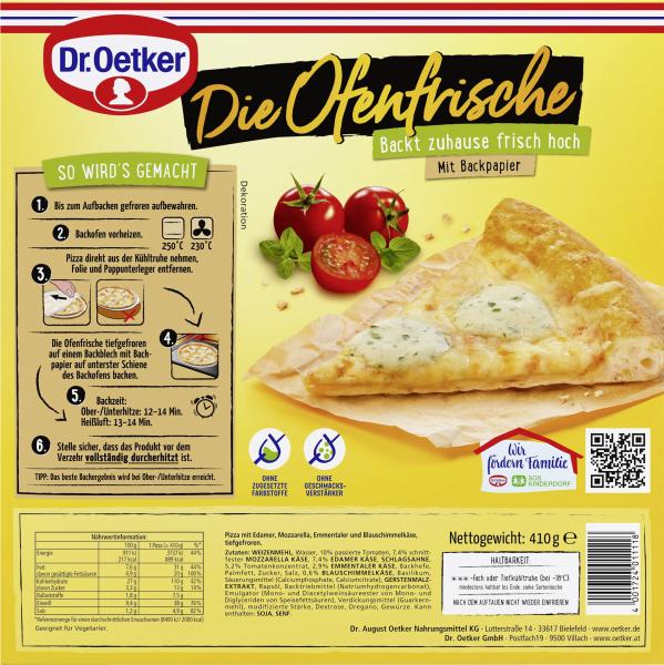 Dr. Oetker Die Ofenfrische Pizza Vier-Käse