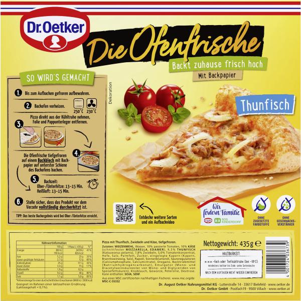 Dr. Oetker Die Ofenfrische Pizza Thunfisch