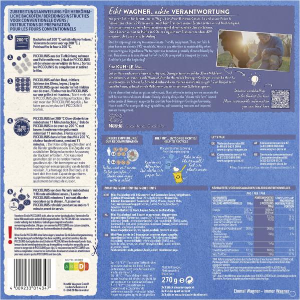 Original Wagner Pizza Steinofen Piccolinis Drei Käse