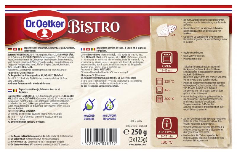 Dr. Oetker Bistro Baguettes Thunfisch