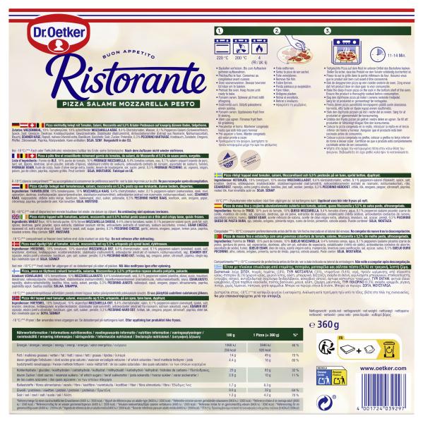 Dr. Oetker Ristorante Pizza Salame Mozzarella Pesto