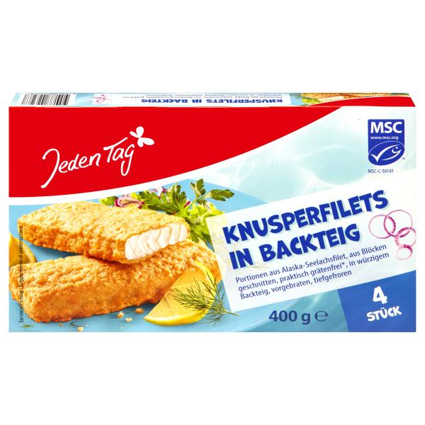 Jeden Tag Knusperfilets im würzigen Backteig