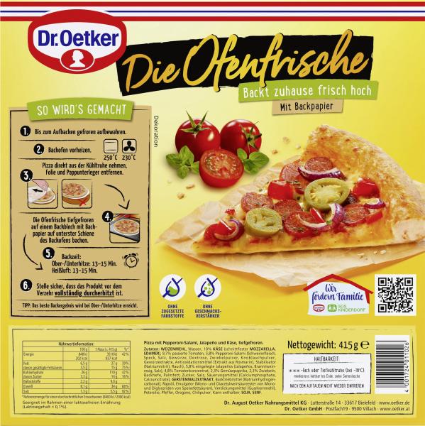 Dr. Oetker Die Ofenfrische Pizza Salami-Jalapeno
