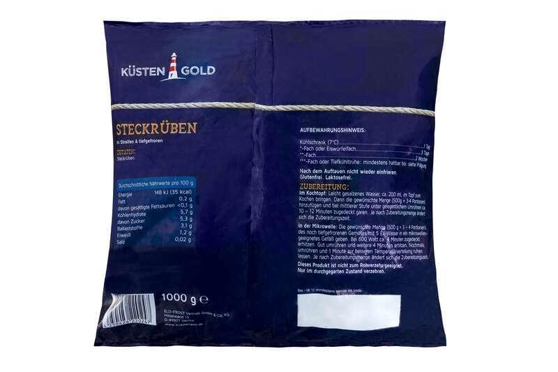 Küstengold Steckrüben in Streifen