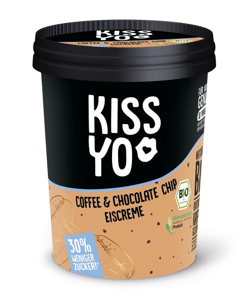 Kissyo Bio Eiscreme Coffee & Chocolate Chip 30% weniger Zucker