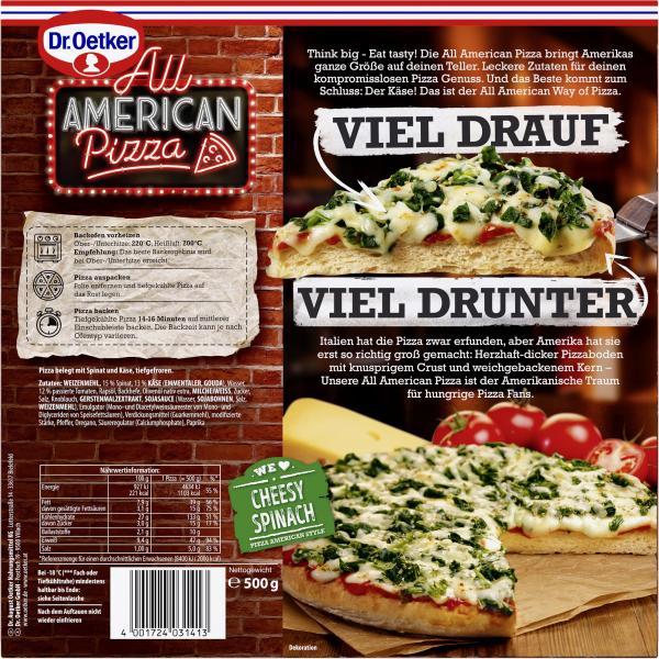 Dr. Oetker All American Pizza Cheesy Spinach