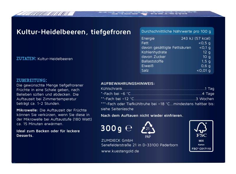 Küstengold Heidelbeeren