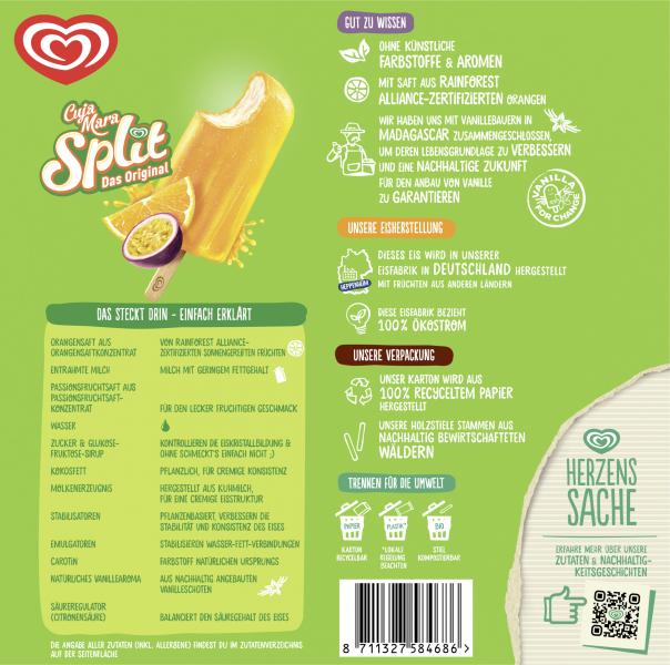 Langnese Cuja Mara Split Eis