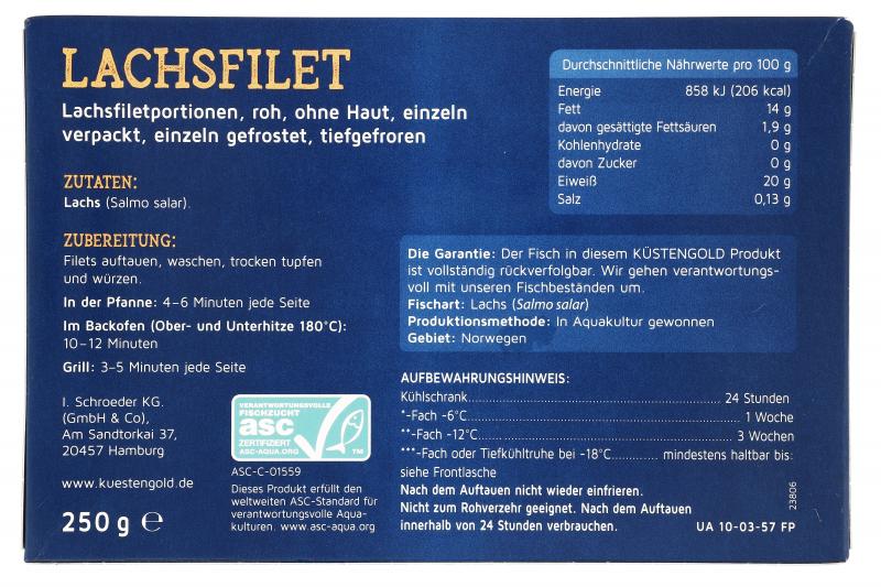 Küstengold Lachsfilets