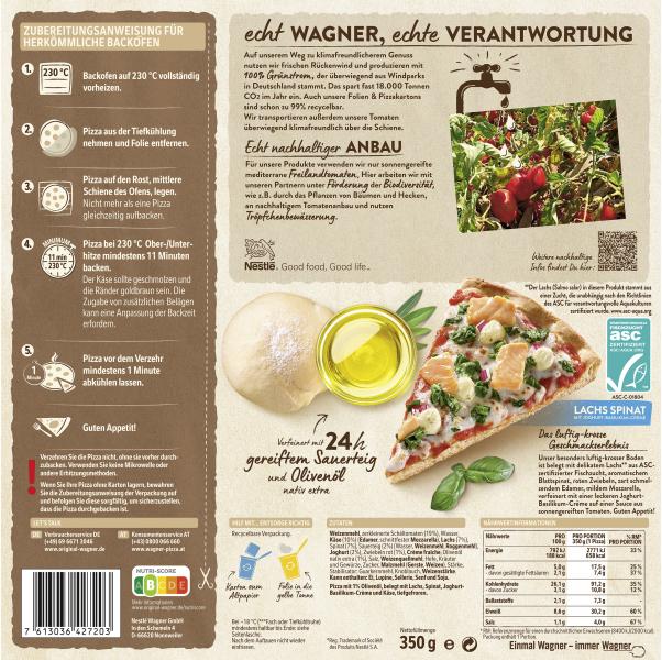 Original Wagner Die Backfrische Lachs Spinat