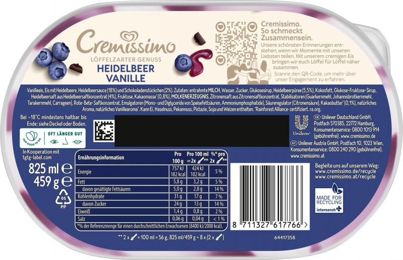 Langnese Cremissimo Heidelbeer Vanille