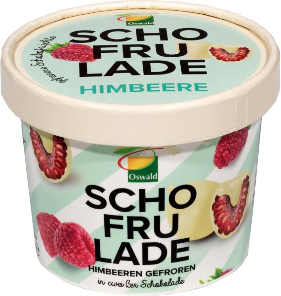 Oswald Schofrulade Himbeere gefroren in weißer Schokolade
