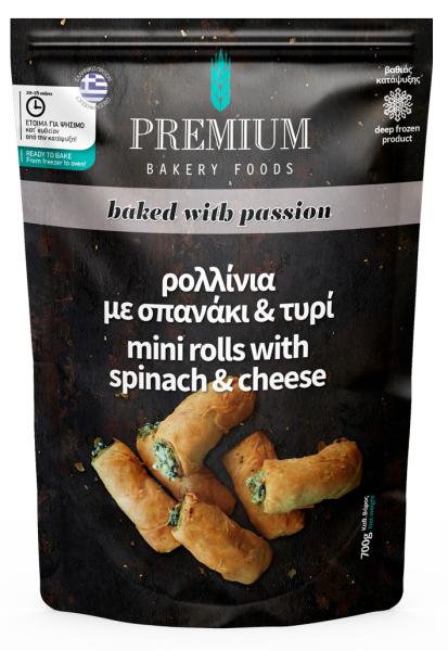 Premium Bakery Foods Mini-Blätterteigröllchen mit Spinat und Feta