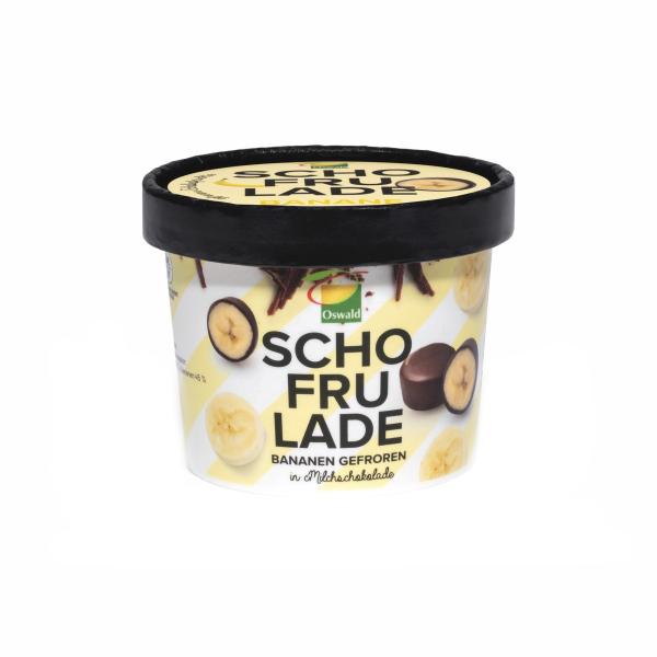 Schofrulade Bananen gefroren in Milchschokolade