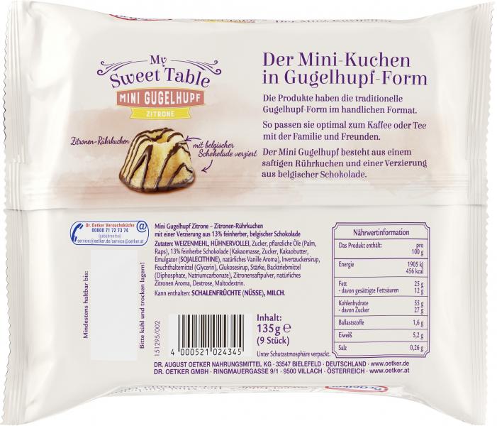 Dr. Oetker My Sweet Table Mini Gugelhupf Zitrone