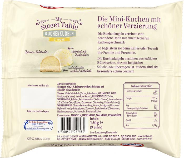 Dr. Oetker My Sweet Table Kuchenkugeln Zitrone