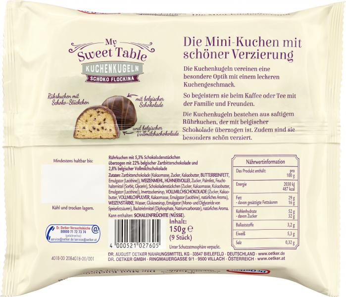 Oetker My Sweet Table Kuchenkugeln Schoko Flockina