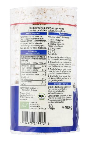 Alnatura Reiswaffeln Vollkorn Meersalz