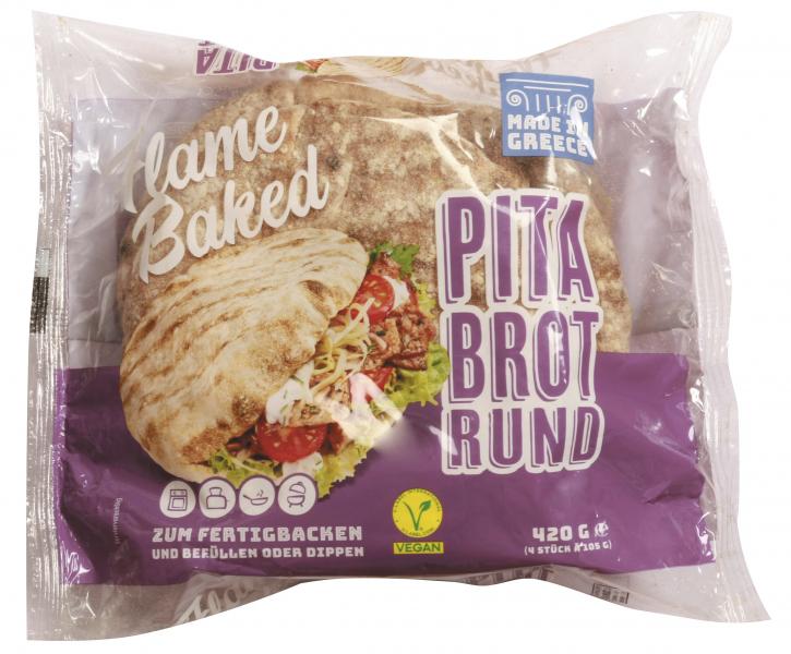 Flame Baked Pita Brot rund