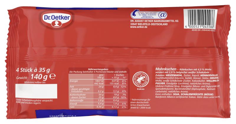 Dr. Oetker Kleine Kuchen 4x Mohn