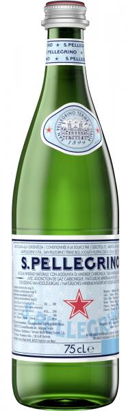 San Pellegrino Mineralwasser naturale frizzante Glasflasche (Mehrweg)