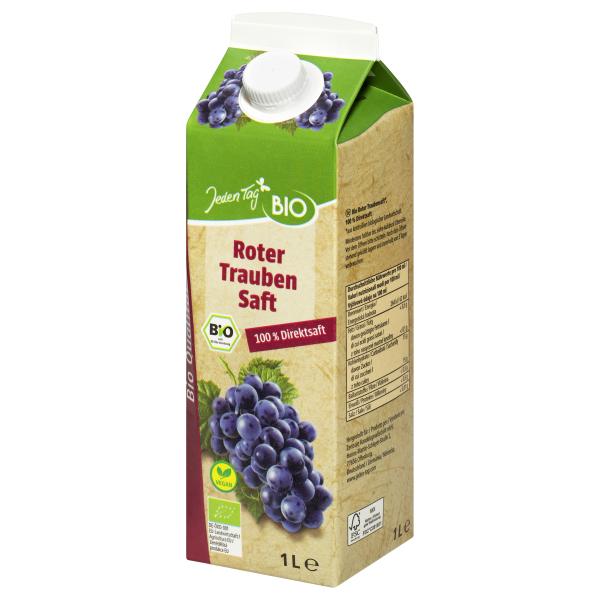 Jeden Tag Bio Roter Traubensaft 100% Direktsaft