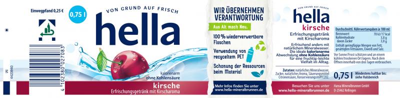 Hella Erfrischungsgetränk Kirsche (Einweg)