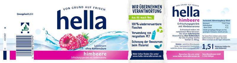 Hella Erfrischungsgetränk Himbeere (Einweg)