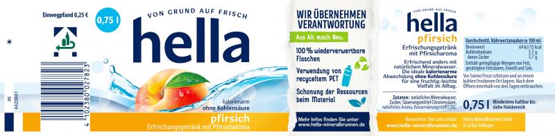 Hella Erfrischungsgetränk Pfirsich (Einweg)