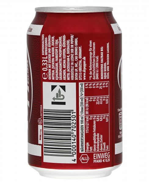Dr. Pepper Erfrischungsgetränk (Einweg)