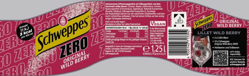 Schweppes Original Wild Berry Zero (Einweg)