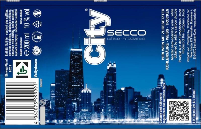 City Secco white Frizzante (Einweg)