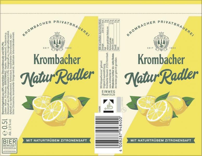 Krombacher Natur Radler (Einweg)
